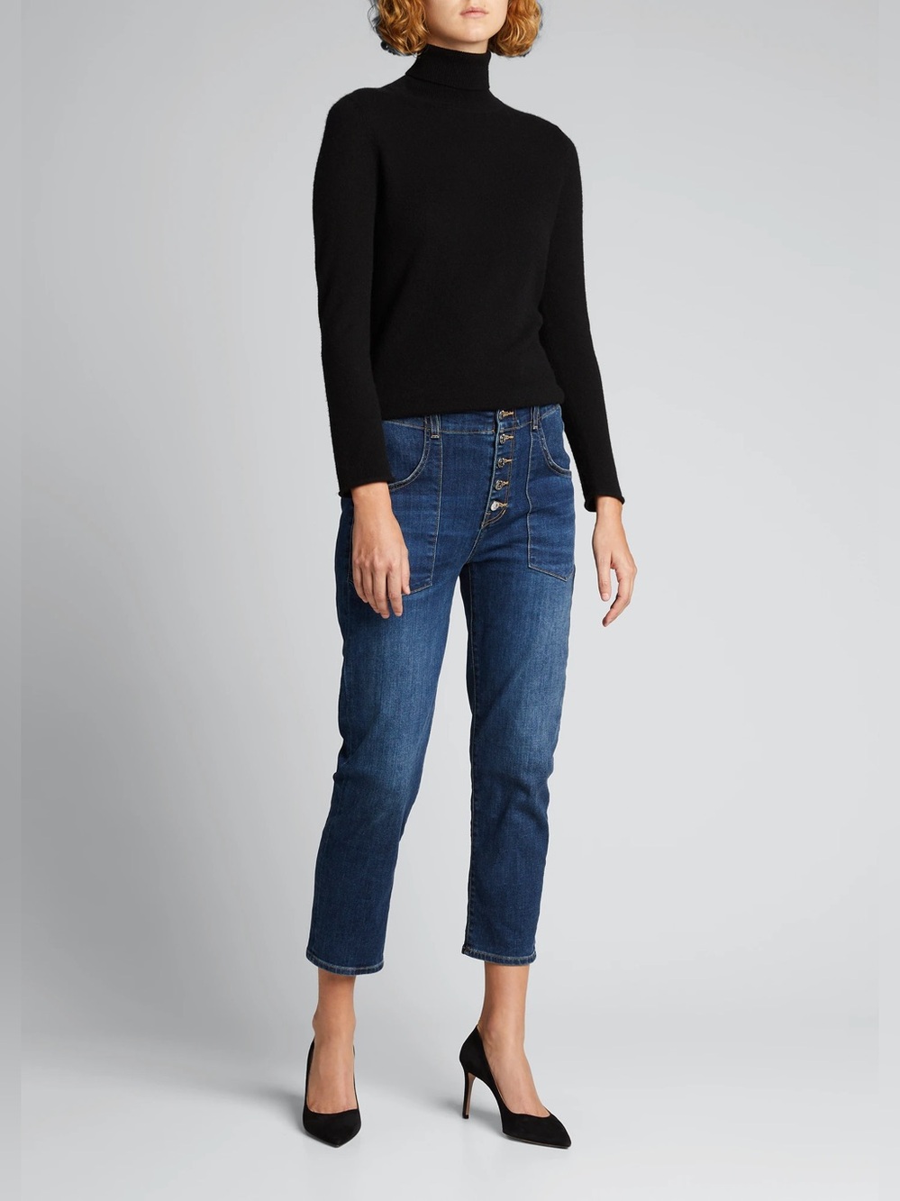 Veronica Beard Arya Cargo Straight-Leg Cropped Jeans